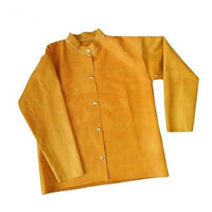 Casaca cuero res soldador amarillo certificada